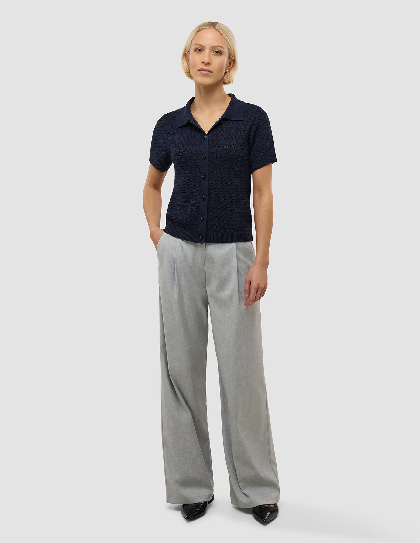 Women's Structured Polo Navy