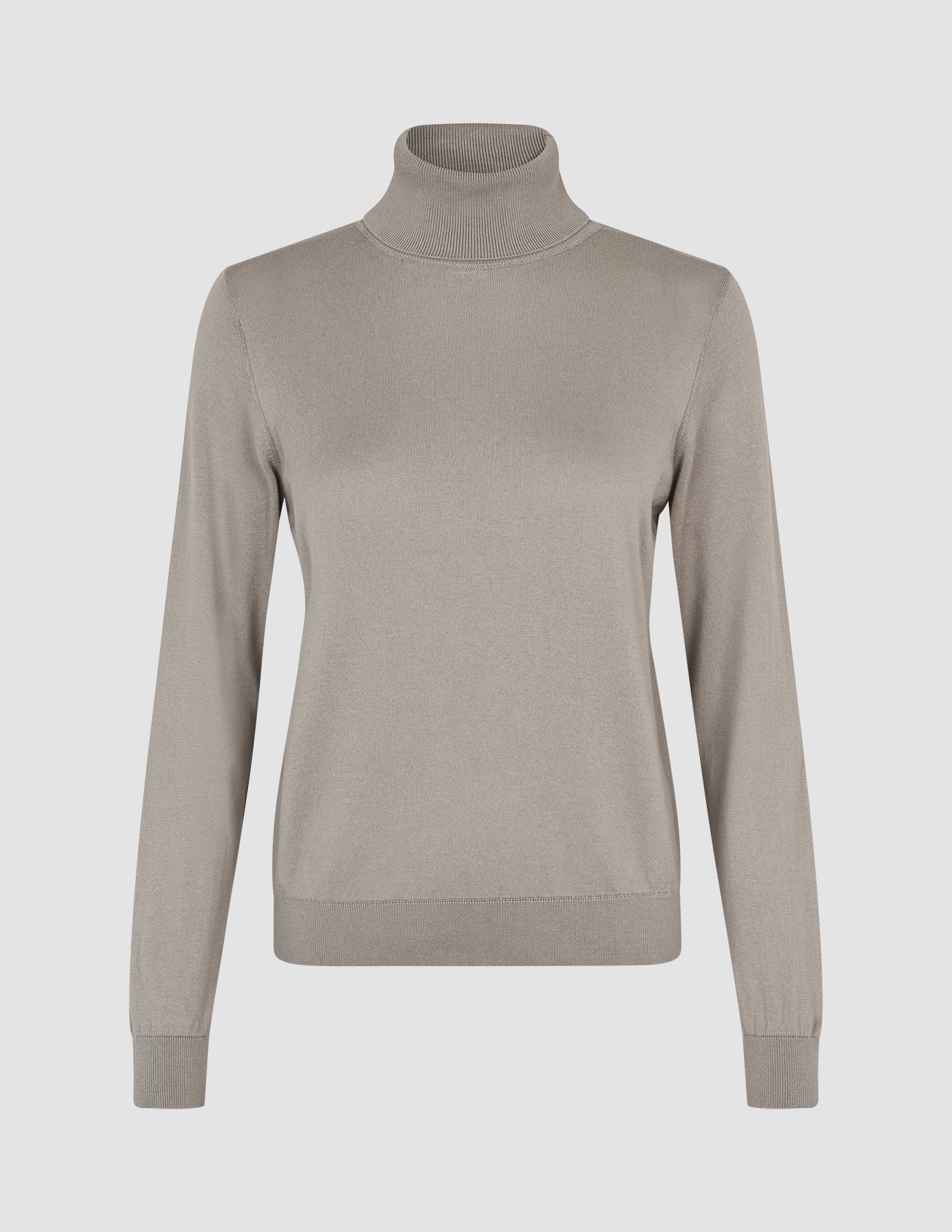 Fine Knit Turtleneck Dark Sand