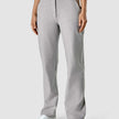 Essential Pants Straight Light Grey Pinstriped