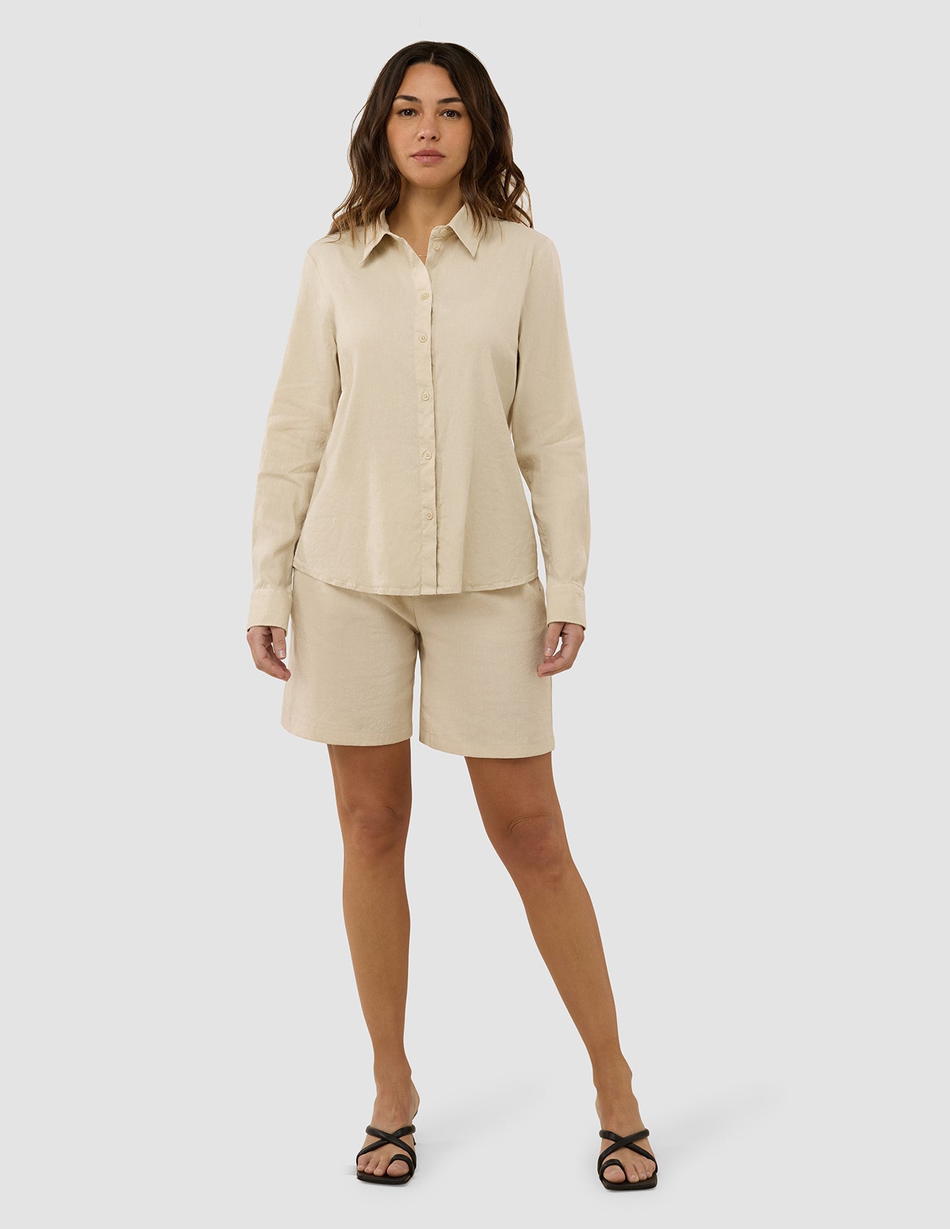Women's Linen Shirt Sandy Beige