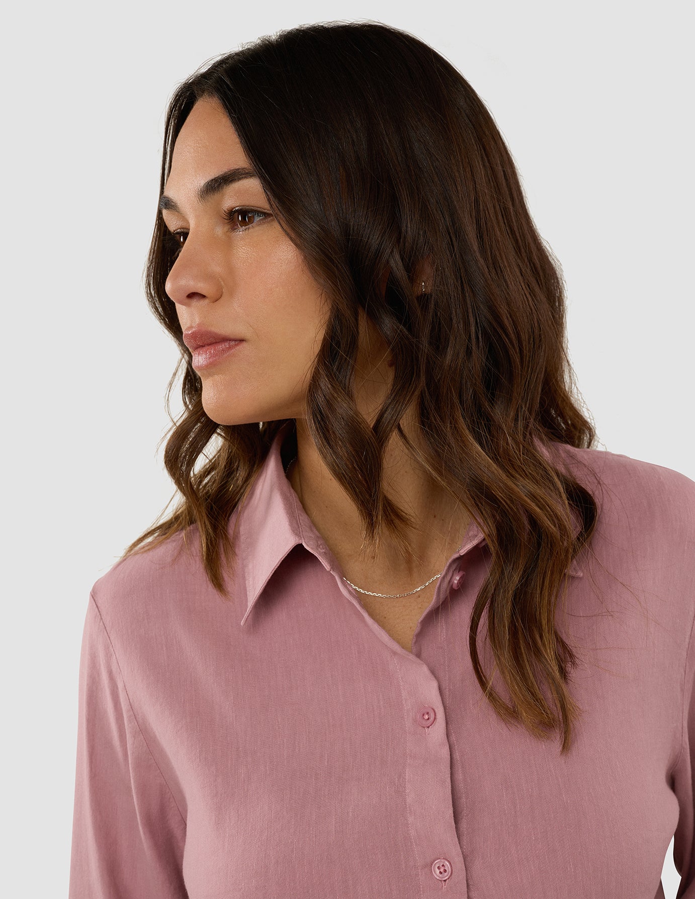 Women's Linen Shirt Dusty Cerise