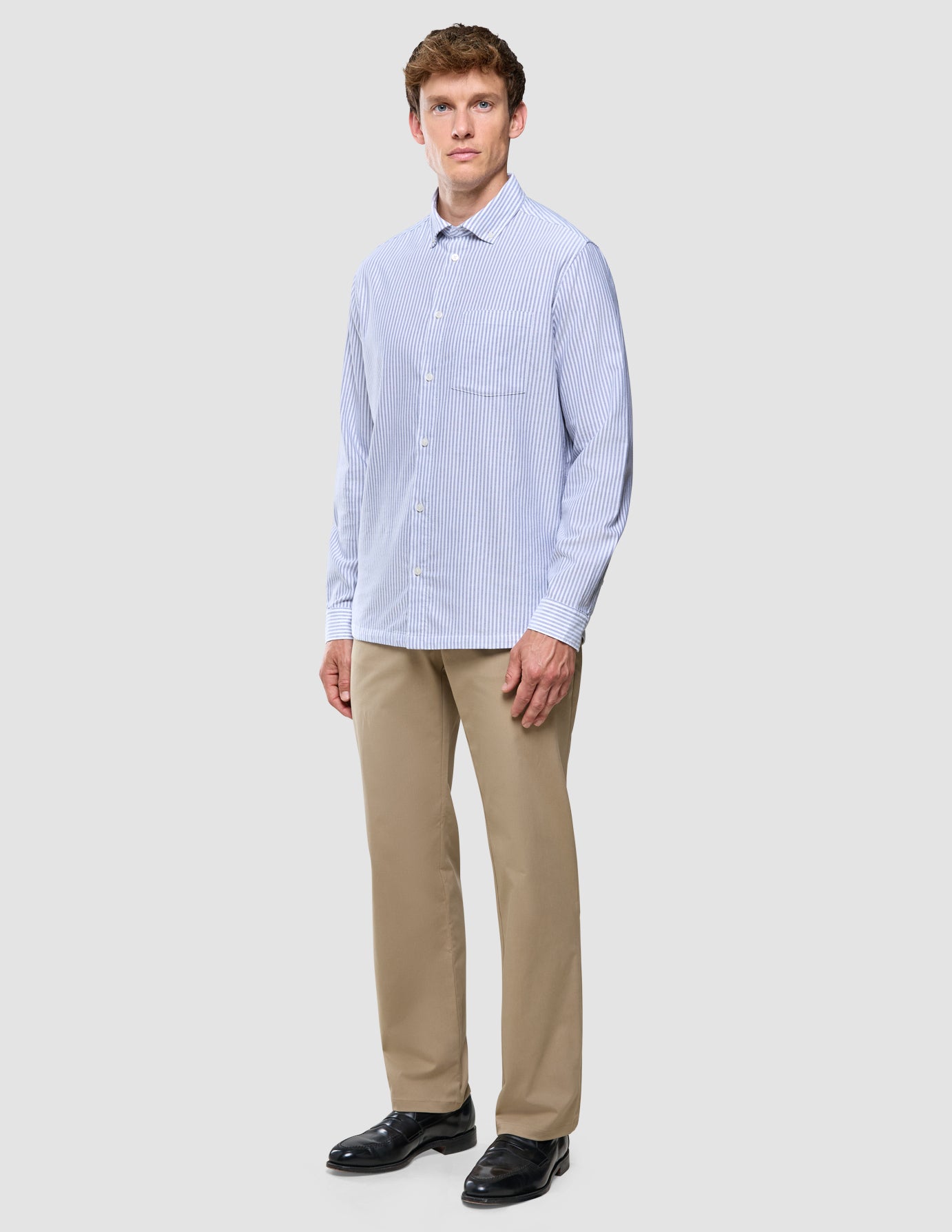 All-Day Oxford Shirt Navy Stripes