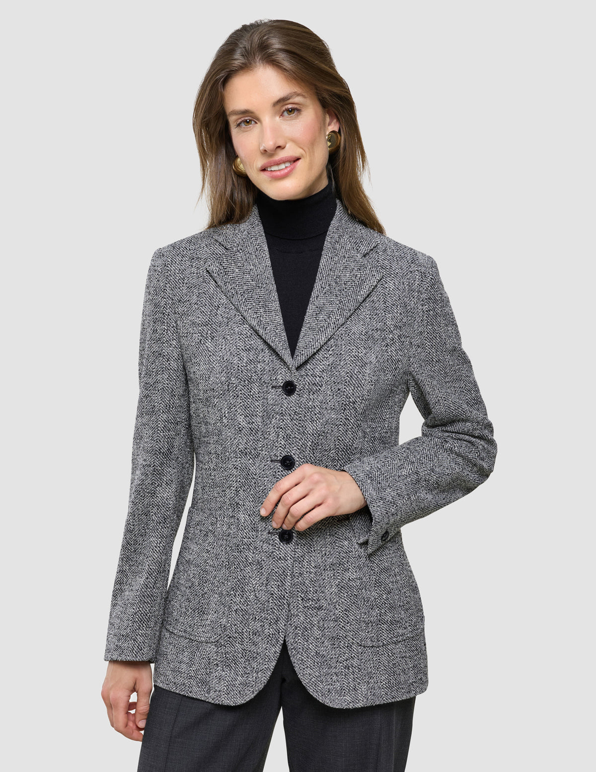 Women Ashryn Blazer Domino Herringbone
