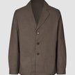 Atelier Overshirt – mørkebeg, langærmet blazer med udskåret krave, tre knapper og to påsatte lommer foran.