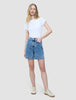 Women Classic Denim Shorts Snow Blue Wash