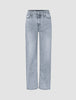 Women's Classic Jeans Straight Light Grey Washed