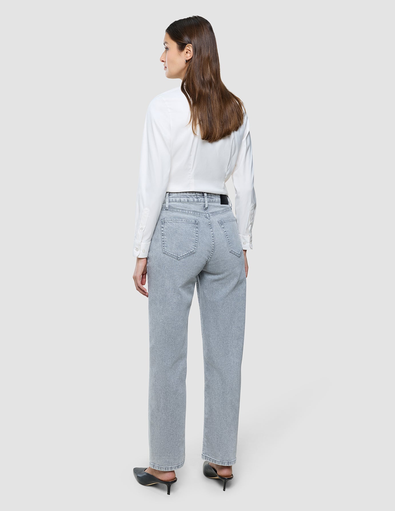 Women's Classic Jeans Straight Light Grey Washed