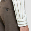 Classic Shirt Sand Herringbone Stripes Slim