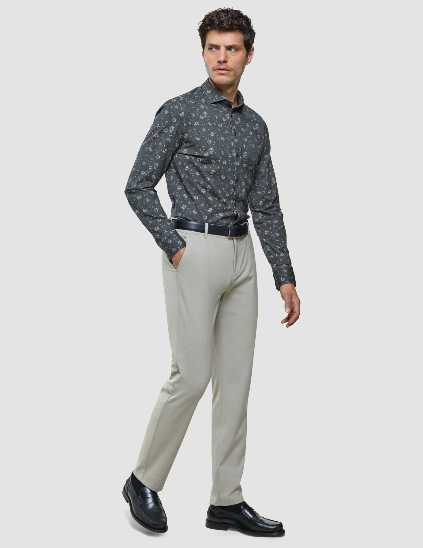 Classic Shirt Grey Floral Regular