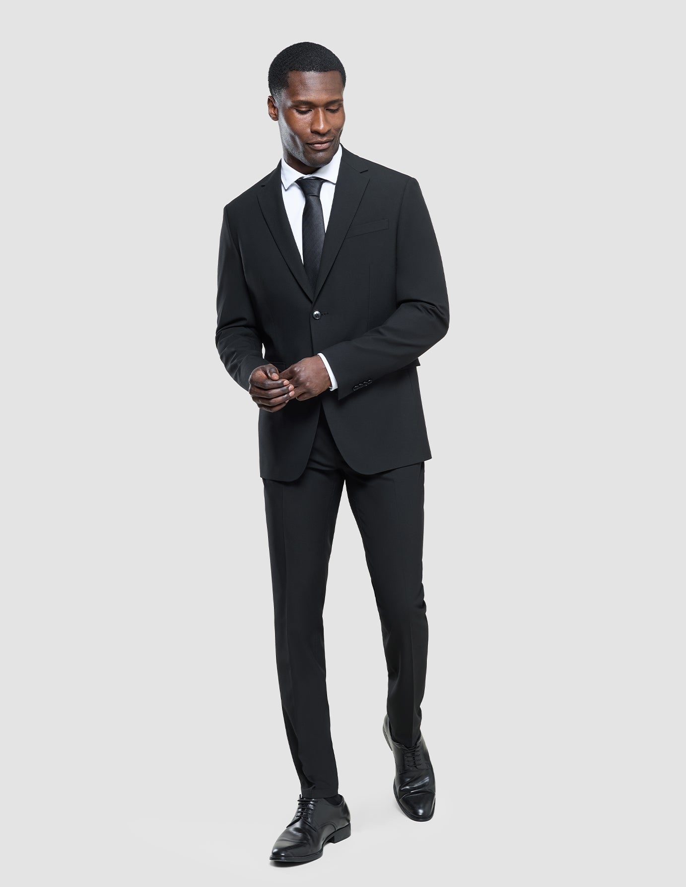 Tie Herringbone Black