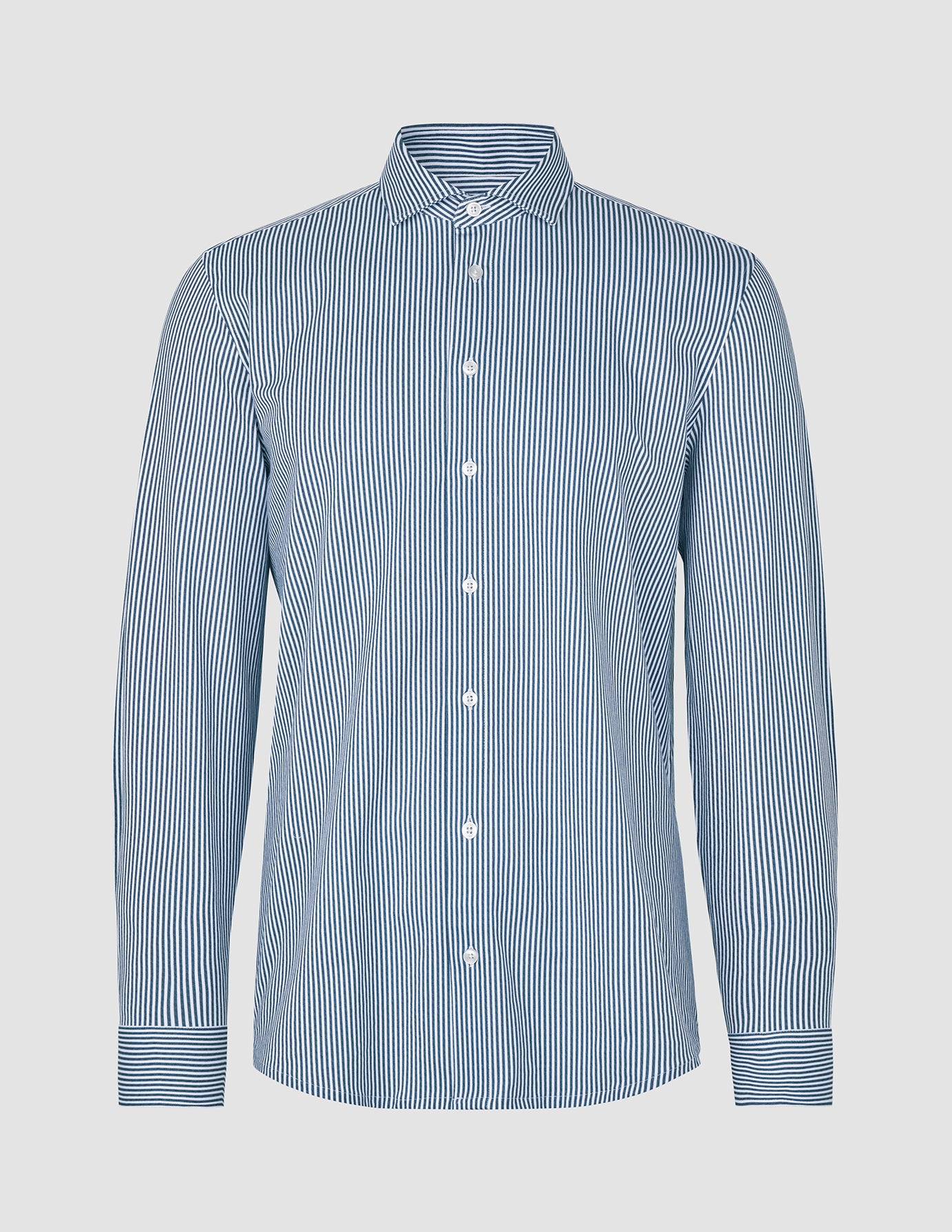 Classic Shirt Marine Herringbone Slim
