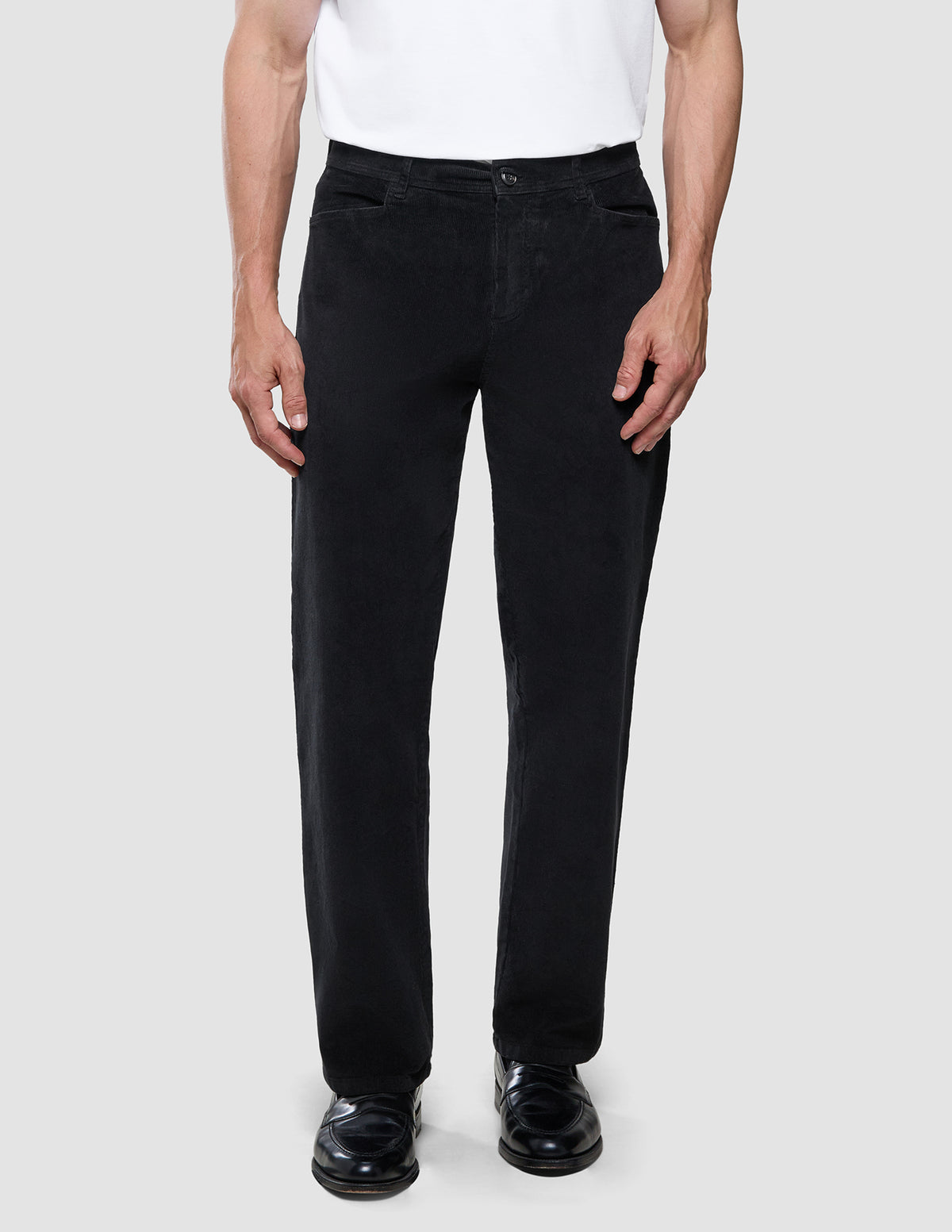 Corduroy Pants Relaxed Fit Black
