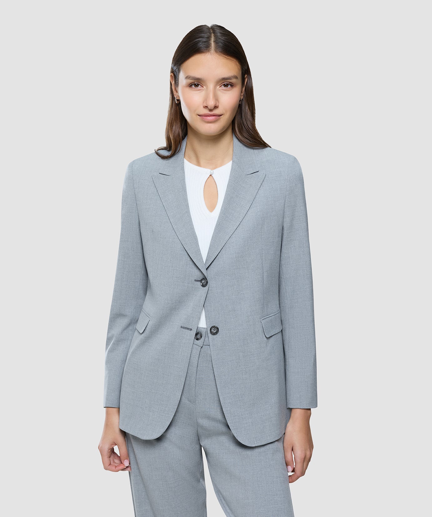 Women Ease Blazer Steel Melange