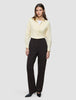 Women Ease Pants Straight Mocha Melange