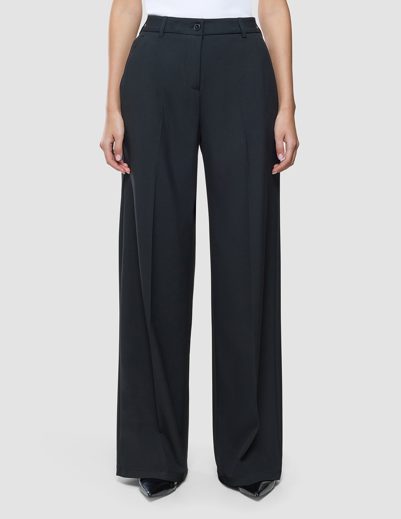 Women Ease Pants Wide Black