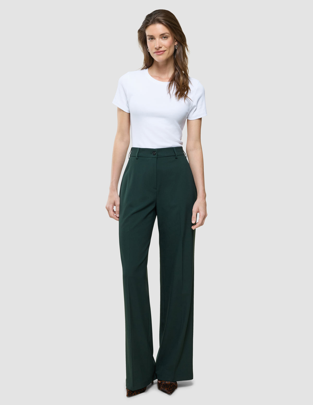 Women Ease Pants Wide Evergreen