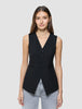 Women Ease Long Vest Black