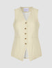 Women Essential Long Vest Misty Yellow