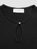 Women Fine Knit Rib Long Sleeve Black