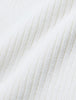 Women Fine Knit Rib Long Sleeve Off White