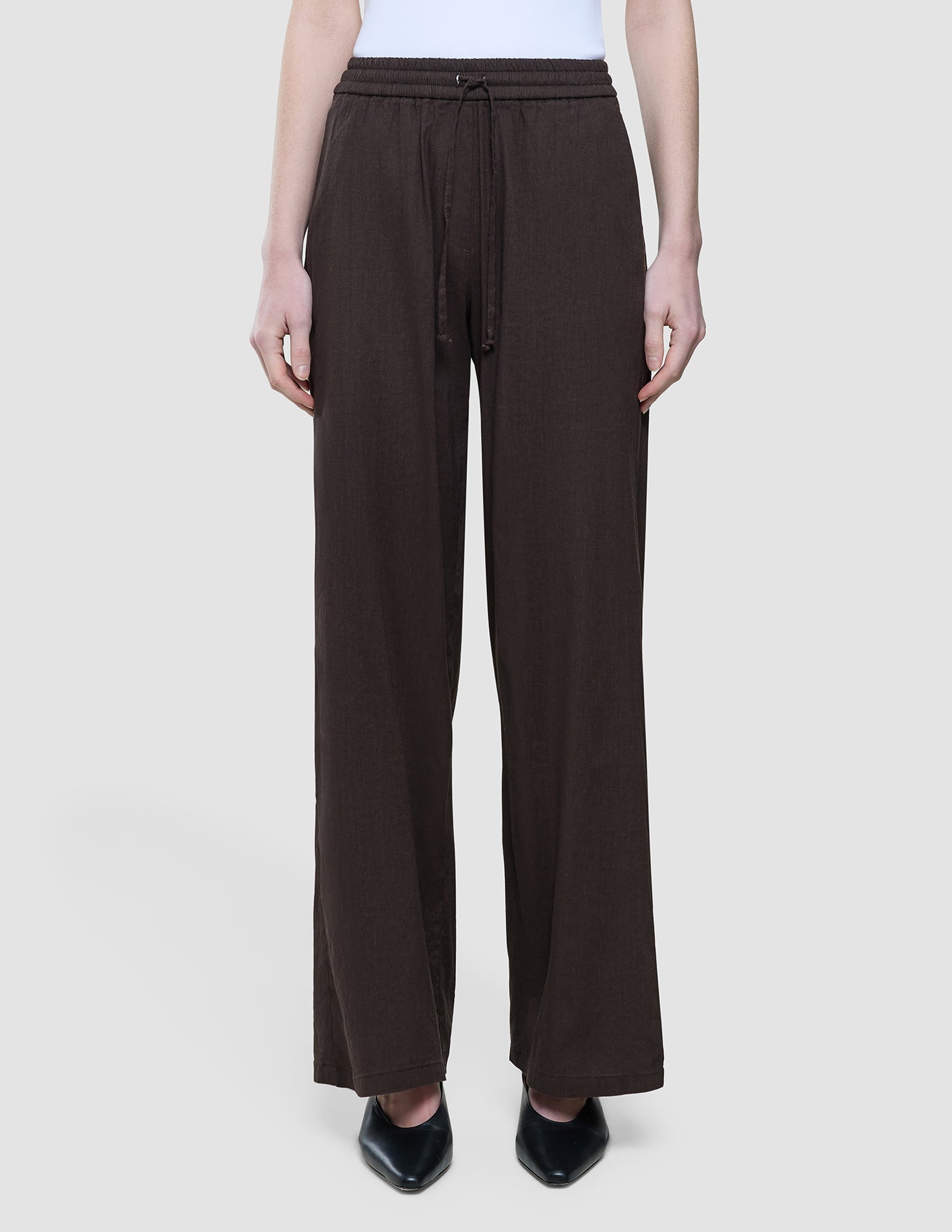 Women's Linen Pants Relaxed Espresso