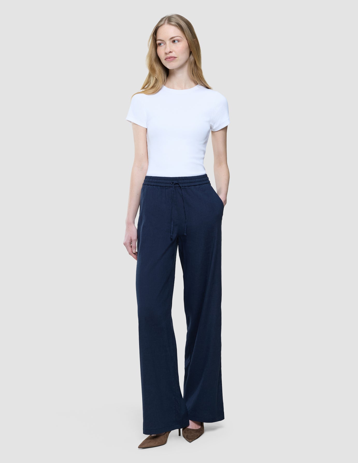 Women Linen Pants Relaxed Night Sky