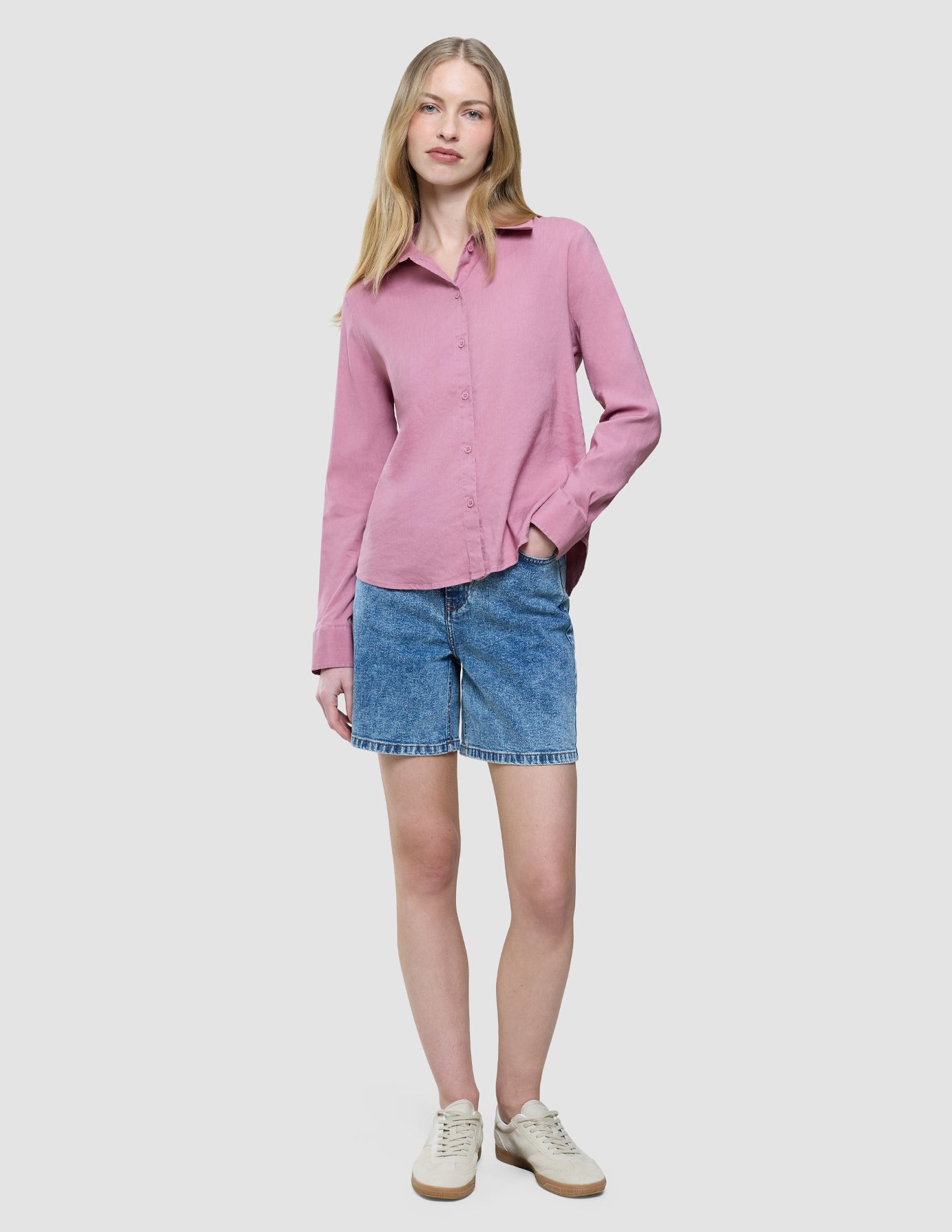 Women's Linen Shirt Dusty Cerise