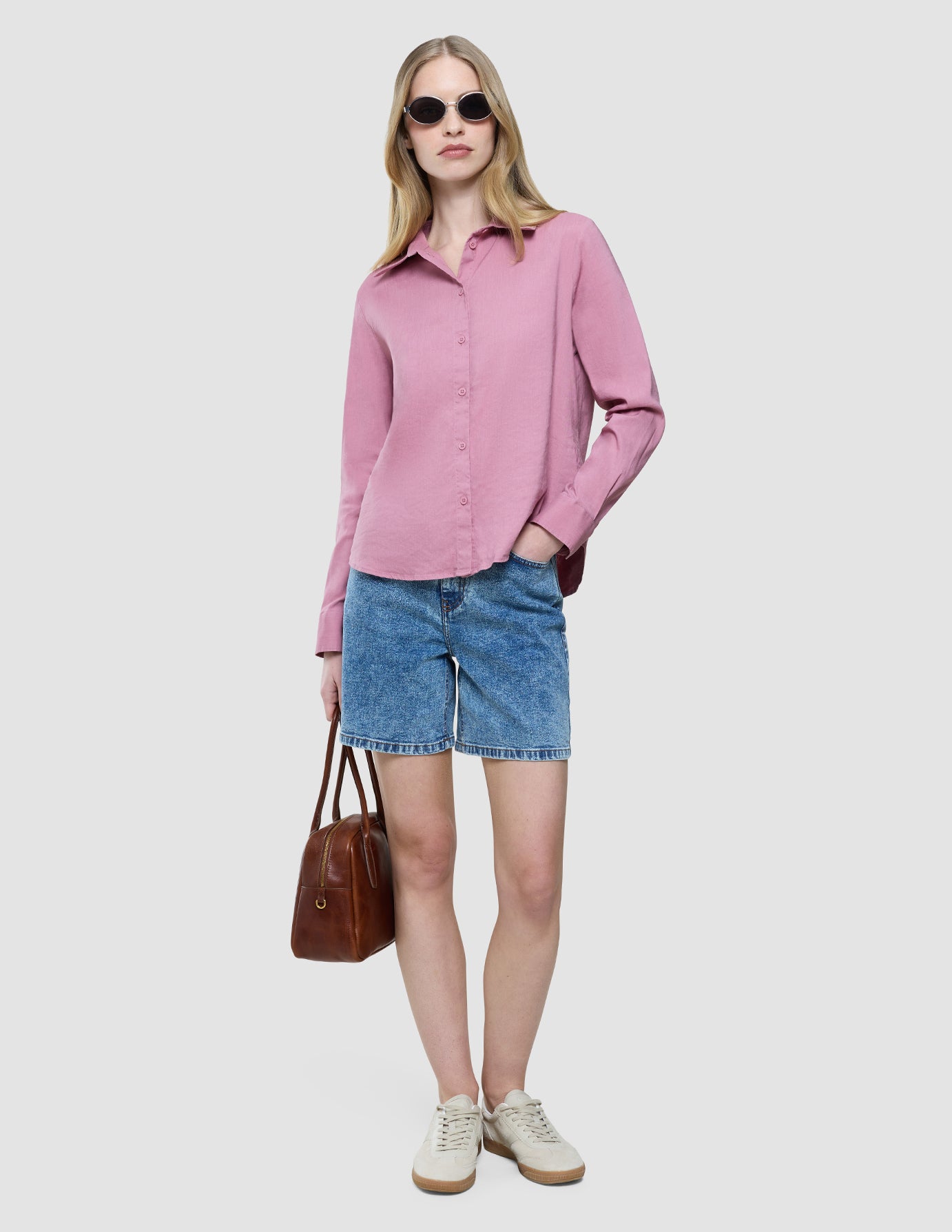 Women's Linen Shirt Dusty Cerise