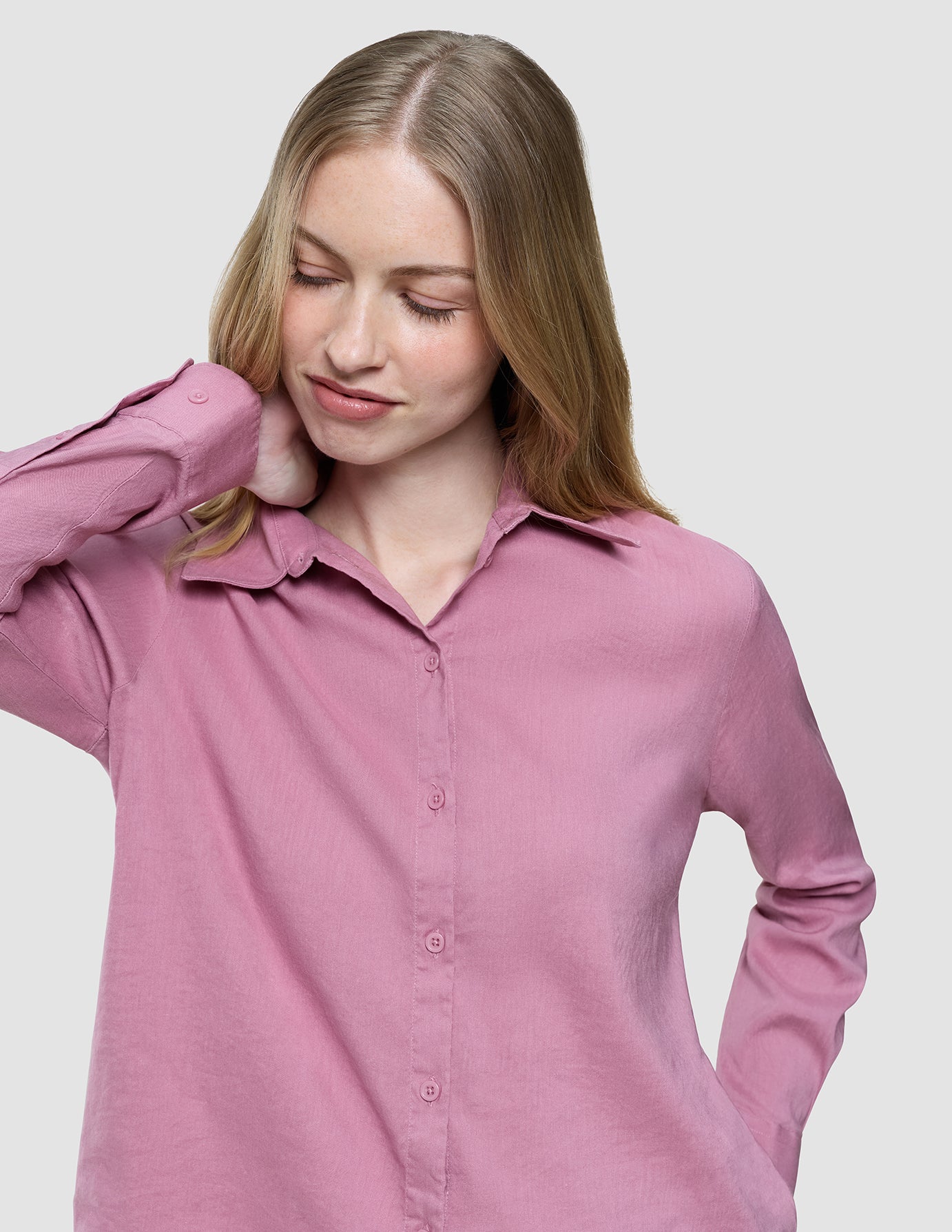 Women's Linen Shirt Dusty Cerise