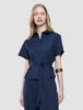 Women Linen Shirt Short Sleeved Night Sky
