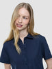 Women Linen Shirt Short Sleeved Night Sky