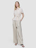 Women's Linen Shirt Short Sleeved Sandy Beige