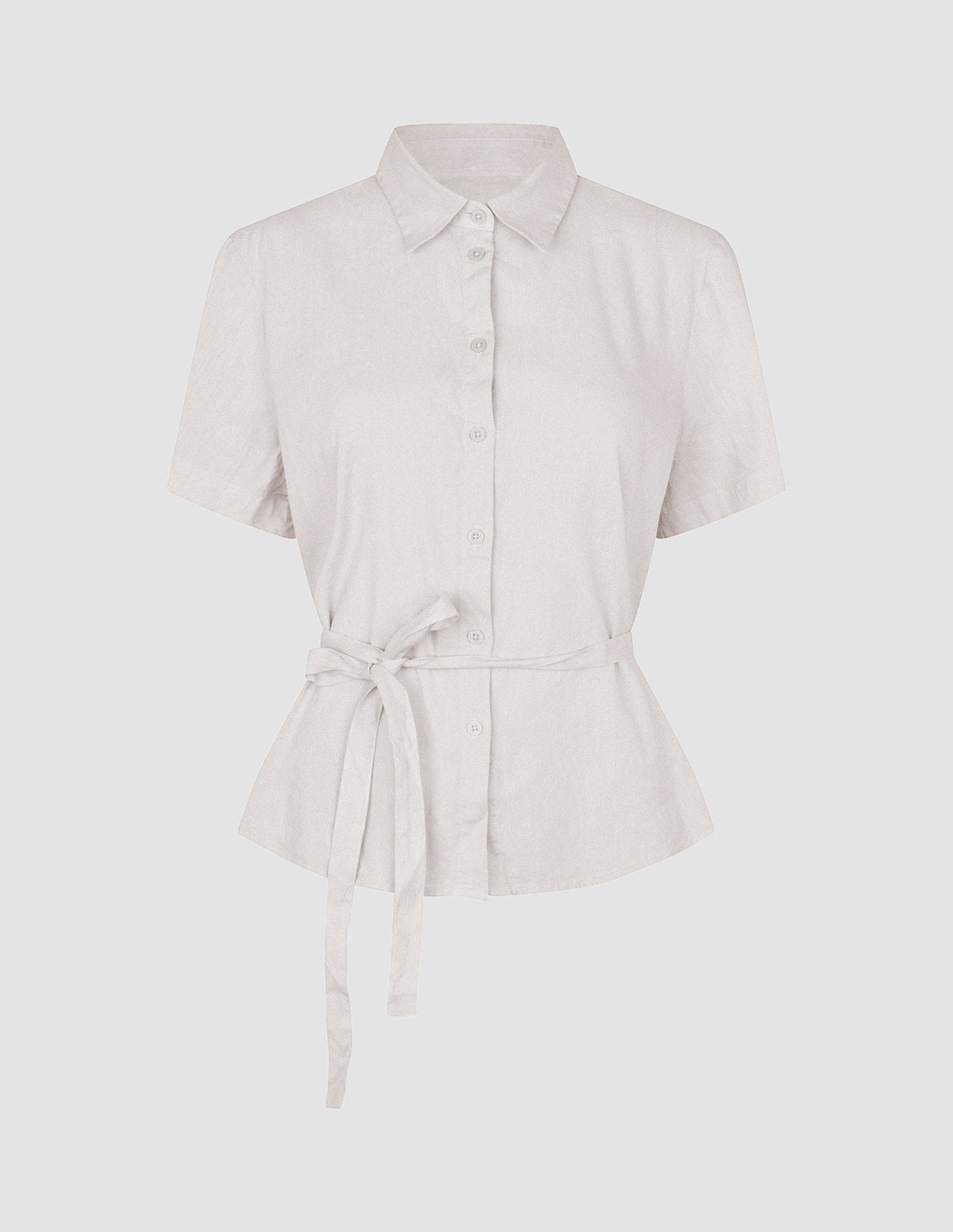 Women's Linen Shirt Short Sleeved Sandy Beige
