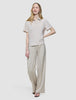 Women's Linen Shirt Short Sleeved Sandy Beige