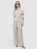 Women's Linen Shirt Short Sleeved Sandy Beige