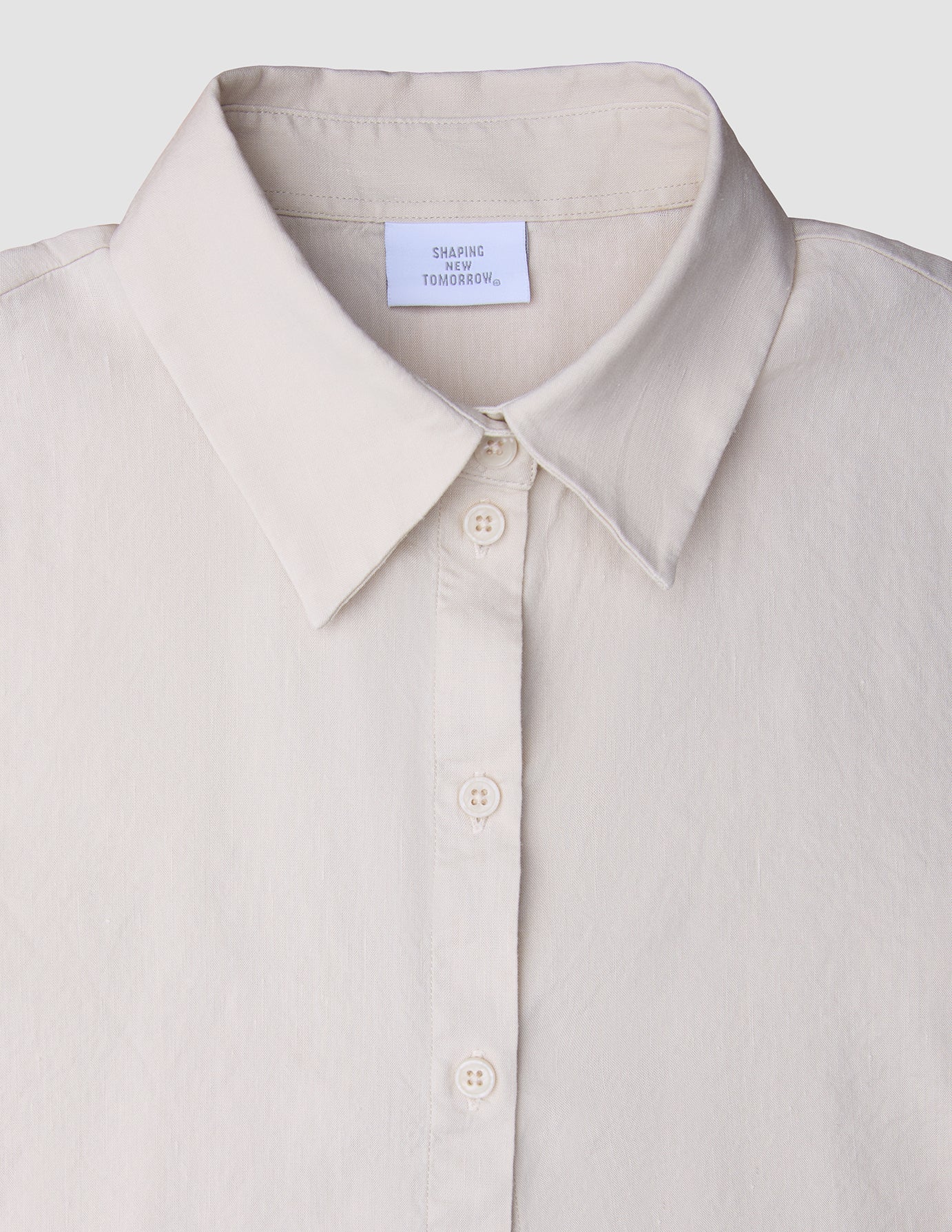Women's Linen Shirt Short Sleeved Sandy Beige