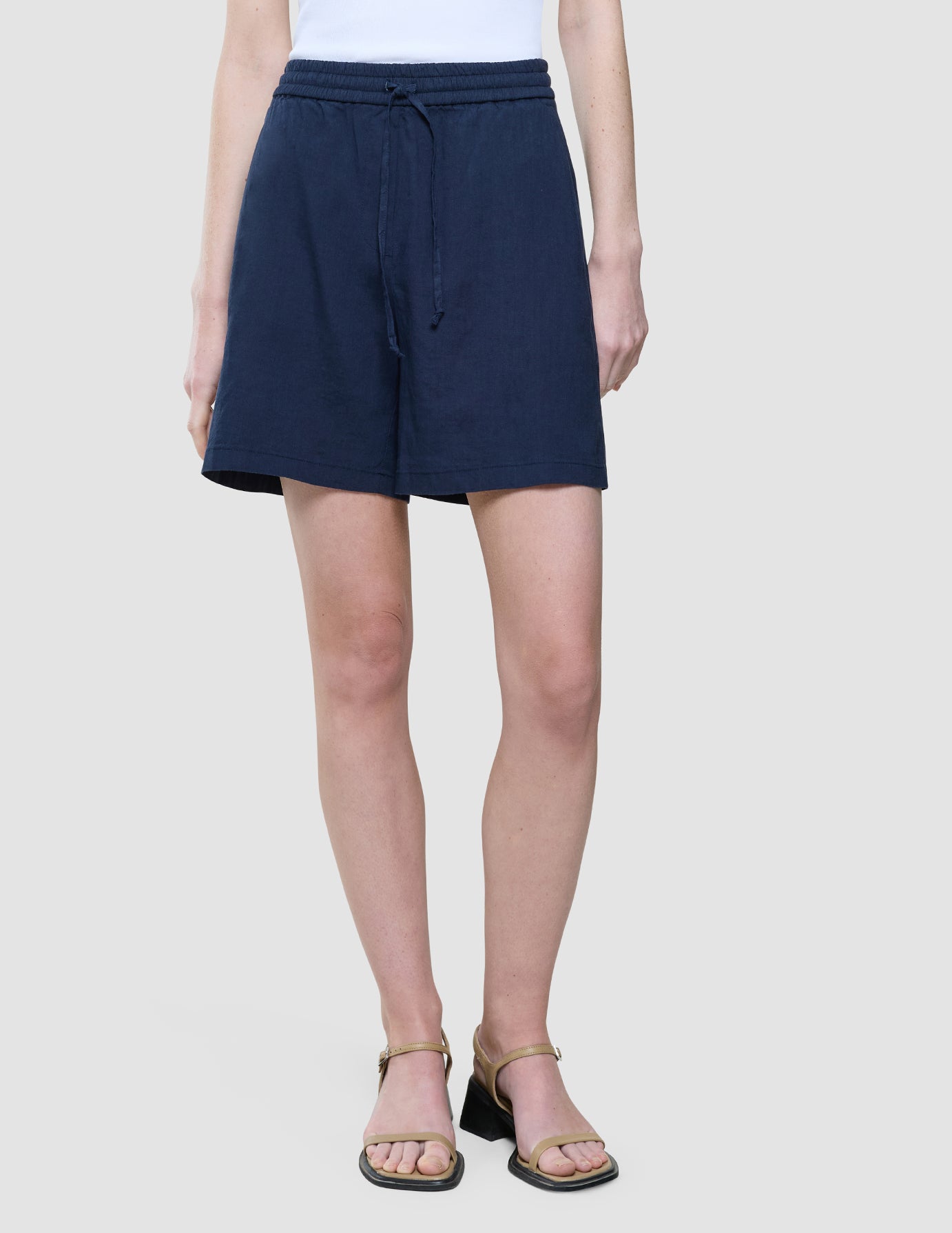 Women Linen Shorts Relaxed Night Sky