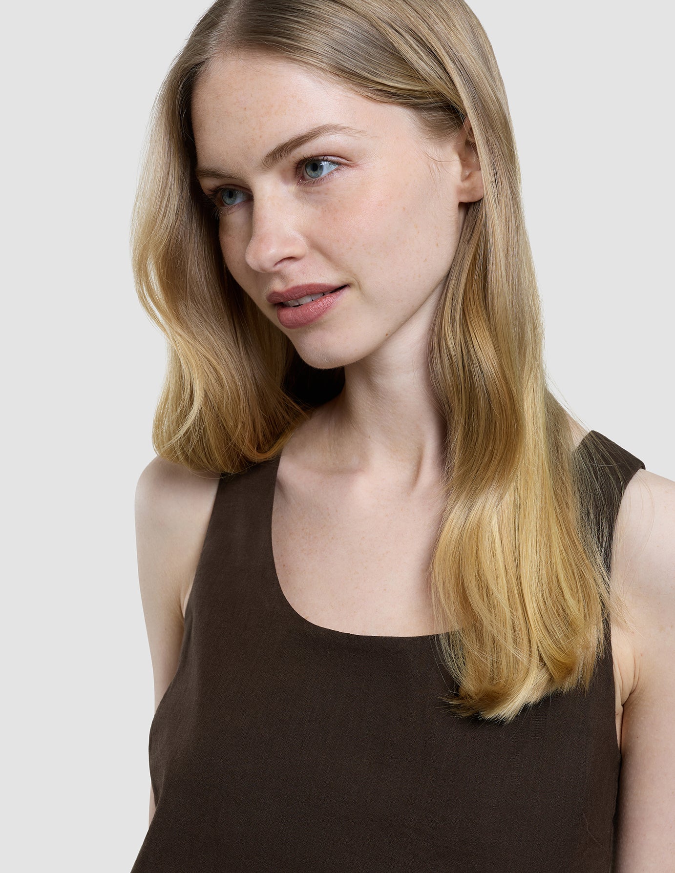 Women Linen Top Espresso