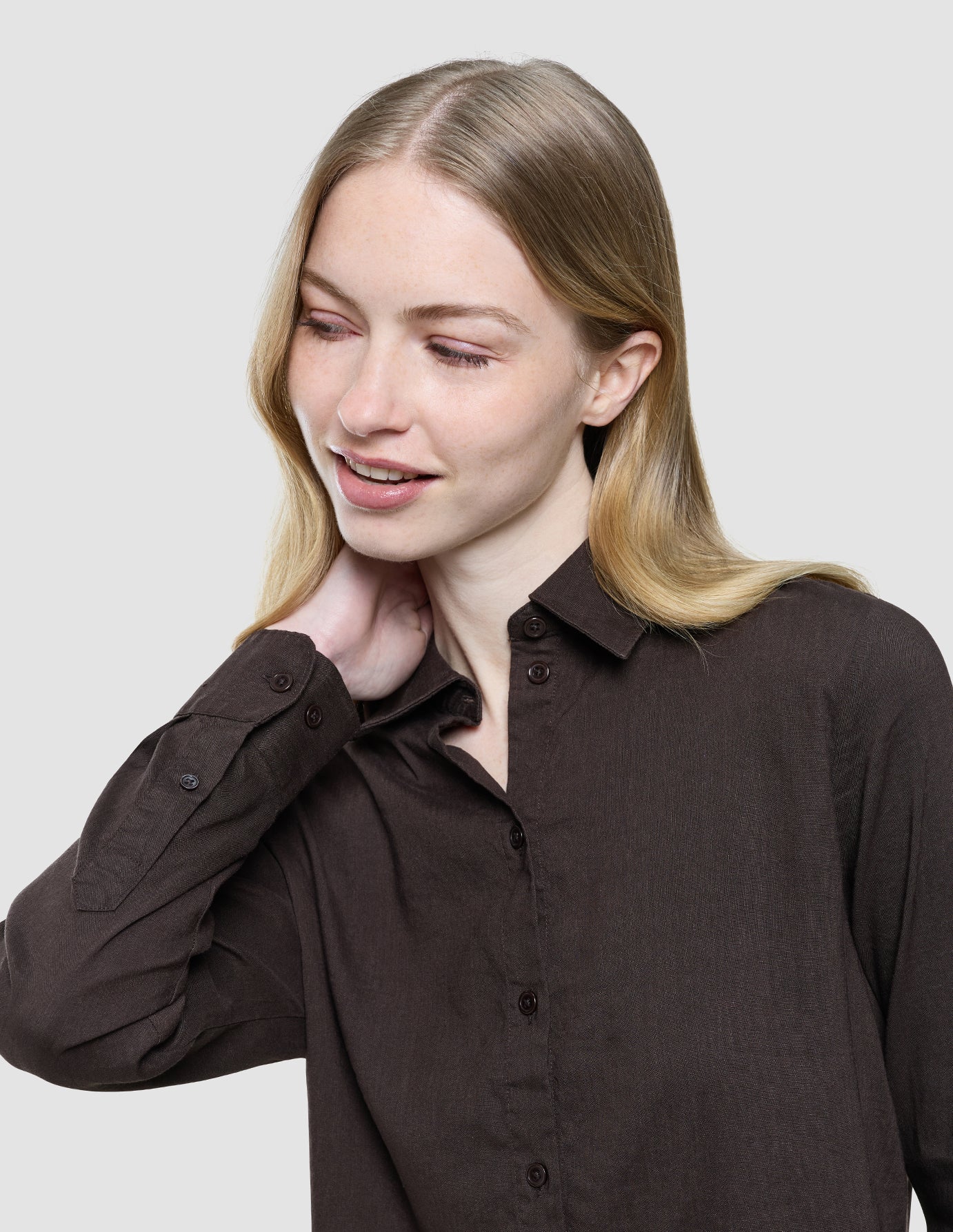 Women's Linen Shirt Espresso