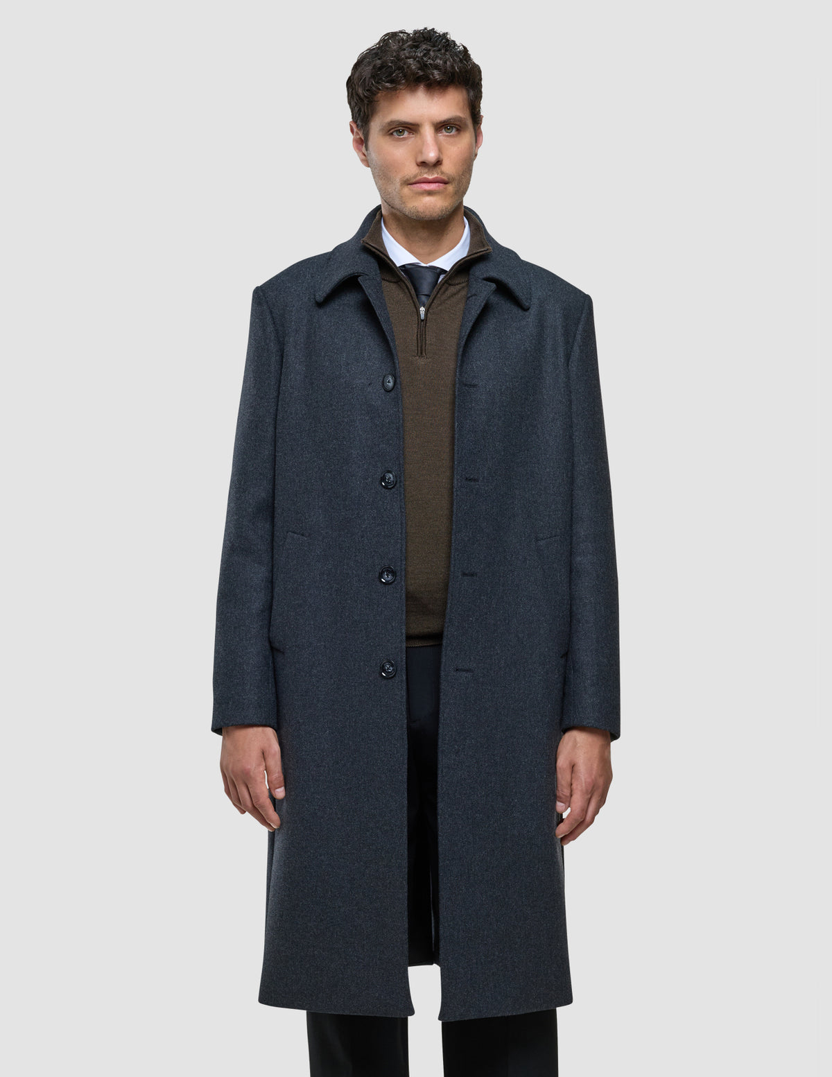 Maxi Wool Coat Dark Grey