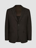 Motion Blazer Regular Cognac: mørkebrun blazer med to knapper i et 360°-stretchmateriale med et indskåret revers.