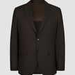 Motion Blazer Regular Cognac: mørkebrun blazer med to knapper i et 360°-stretchmateriale med et indskåret revers.