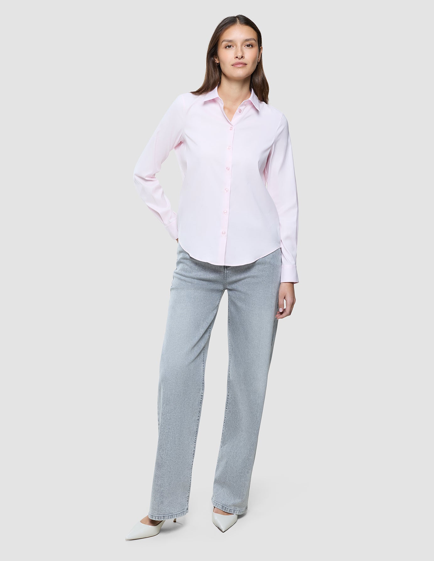 Women Oxford Shirt Barely Pink Regular