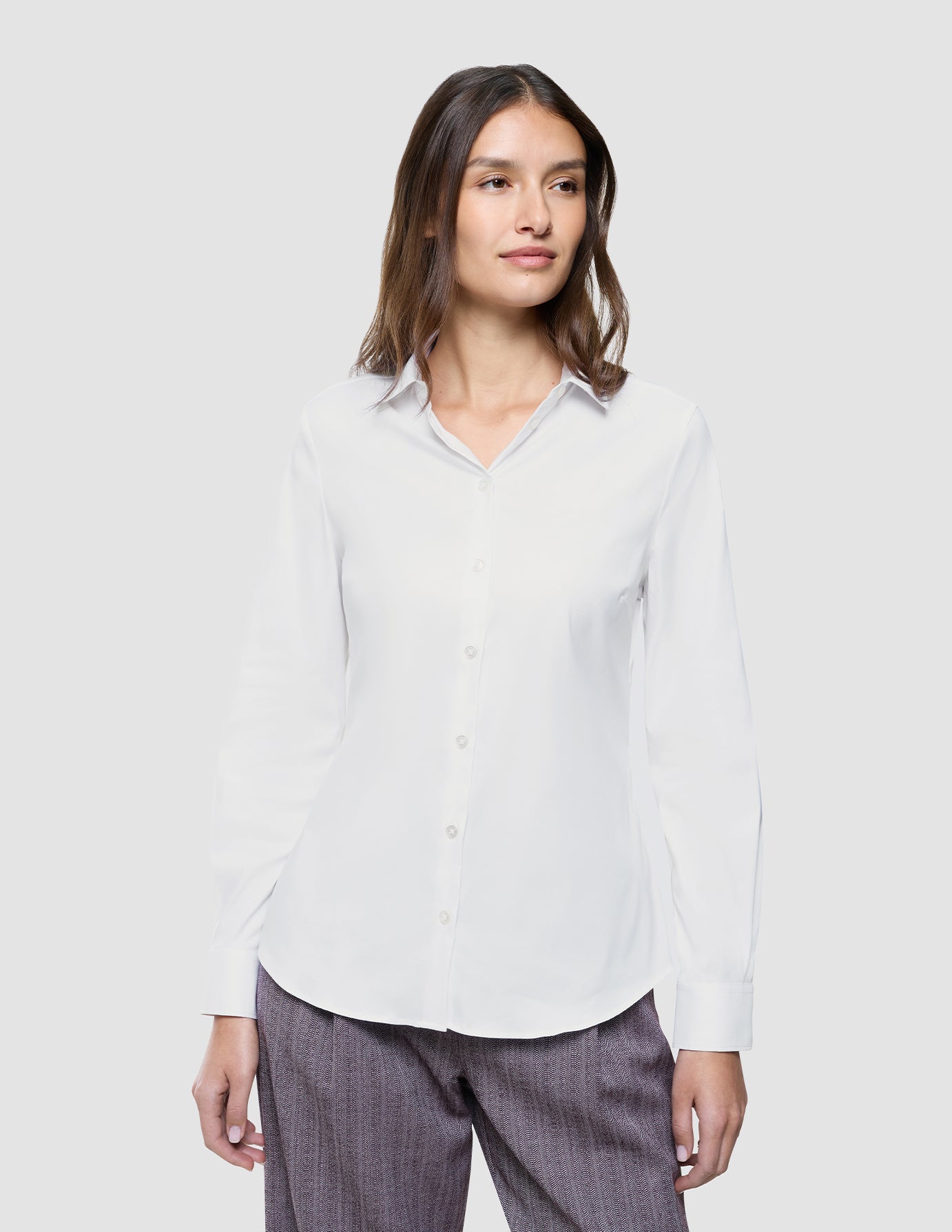 Women Oxford Shirt White Slim