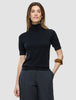 Women Quinn Short Sleeved Turtleneck Black