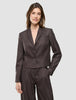 Women Raina Short Blazer Chestnut Pinstripe