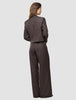Women Raina Short Blazer Chestnut Pinstripe
