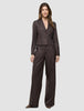 Women Raina Pants Wide Chestnut Pinstripe