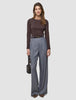 Women Raina Pants Wide Mid Grey Pinstripe
