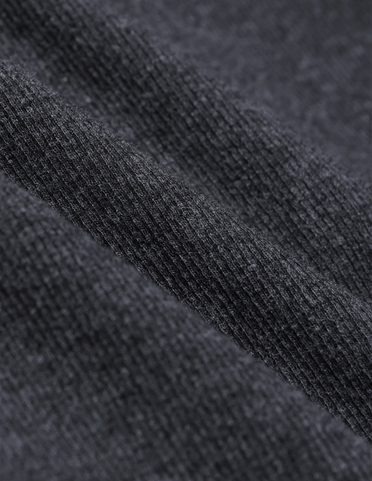 Women Rib T-shirt Long Sleeve Dark Grey Melange
